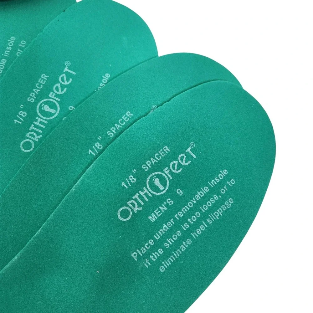 ORTHOFEET Arch Booster Insoles Mens 9 Green Blue Shoe Spacer Inserts Comfort